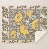 Poppy Art Illustratie Gele bloem Sherpa Deken (Voorkant (horizontaal))