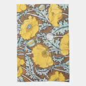 Poppy Art Illustratie Gele bloem Theedoek (Verticaal)