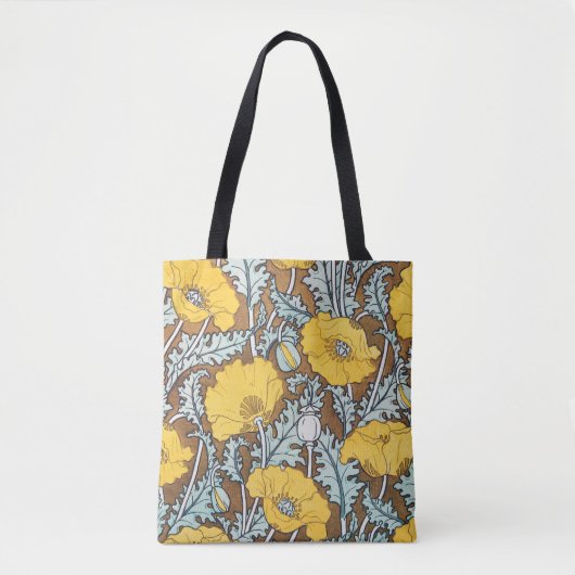 Poppy Art Illustratie Gele bloem Tote Bag (Voorkant)