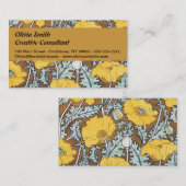 Poppy Art Illustratie Gele bloem Visitekaartje (Voorkant / Achterkant)