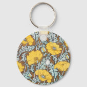 Poppy Art Illustration Flower Pattern Sleutelhanger (Voorkant)