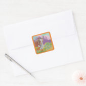 Poppy Art leuke kleuren schede gereinigd Vierkante Sticker (Envelop)