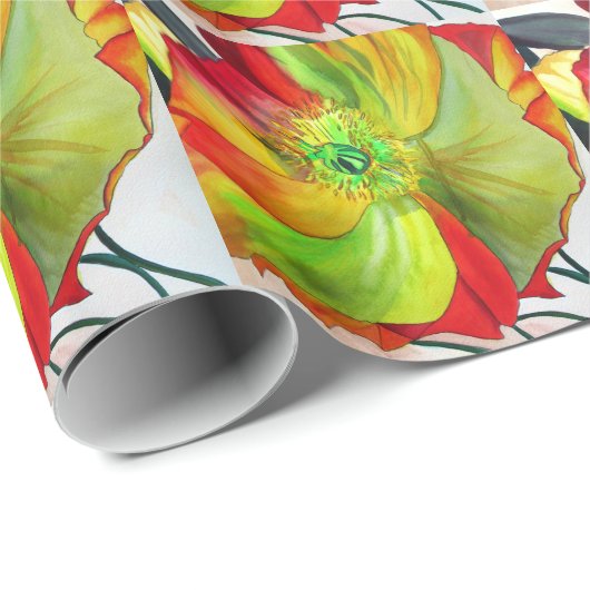 Poppy Art macro-papaver Cadeaupapier (Rol Hoek)