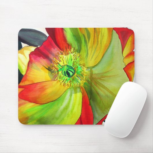 Poppy Art macro-papaver Muismat (Met muis)