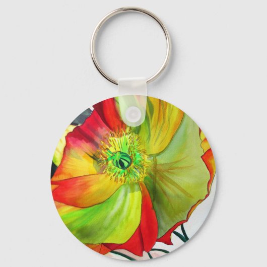 Poppy Art macro-papaver Sleutelhanger (Voorkant)