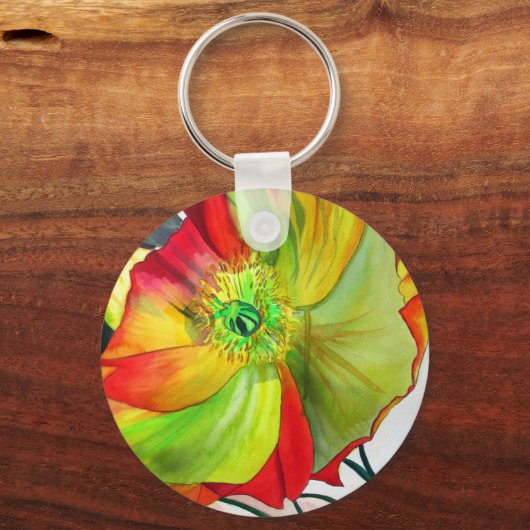 Poppy Art macro-papaver Sleutelhanger (Voorkant)