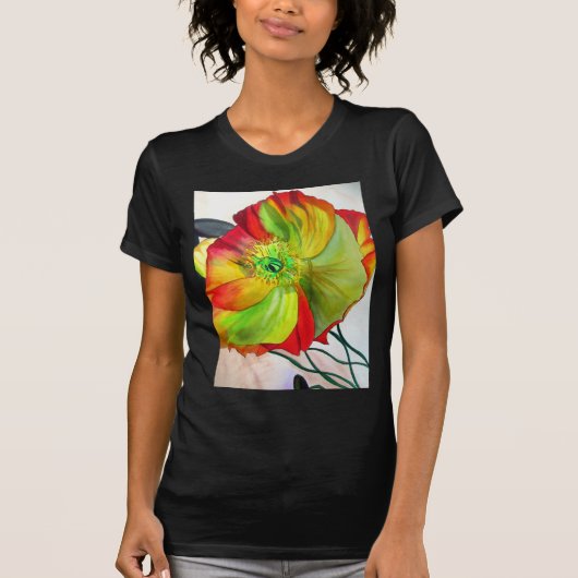 Poppy Art macro-papaver T-shirt (Voorkant)