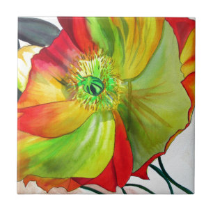 Poppy Art macro-papaver Tegeltje