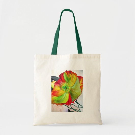 Poppy Art macro-papaver Tote Bag (Voorkant)