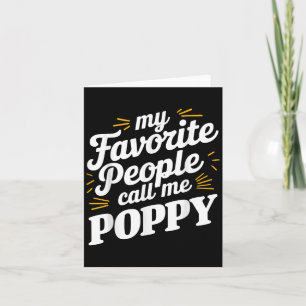 Poppy Art voor opa van kleinkinderen Vaderdag P Kaart