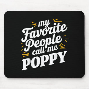 Poppy Art voor opa van kleinkinderen Vaderdag P Muismat