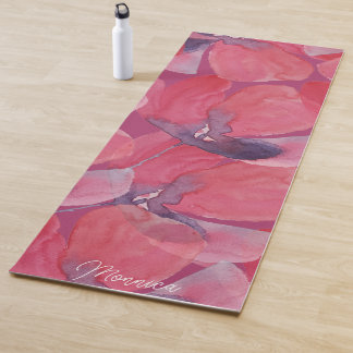 Poppy Art Waterverf Monogrammed Yogamat