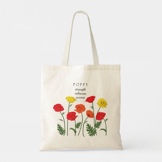 Poppy August Birth Month Flower Bag Tote Bag (Achterkant)