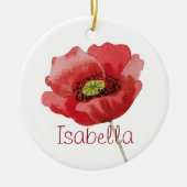 Poppy AUGUST Birthday Red Poppies Birth Flower Keramisch Ornament (Voorkant)