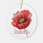 Poppy AUGUST Birthday Red Poppies Birth Flower Keramisch Ornament (Links)
