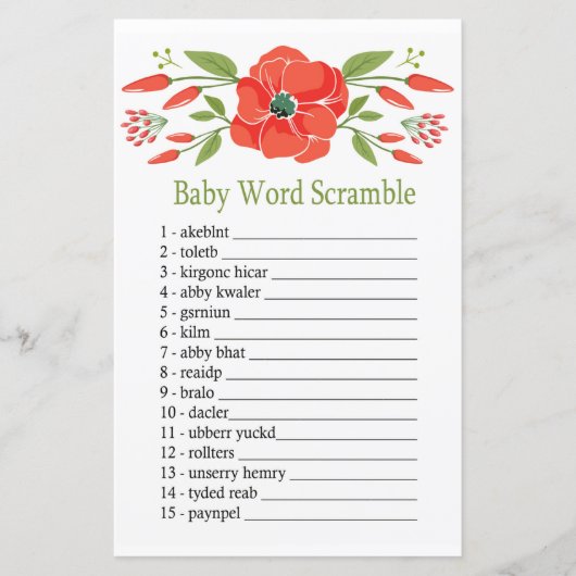 Poppy Baby word scramble game (Voorkant)