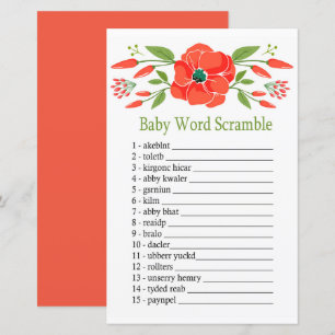 Poppy Baby word scramble game