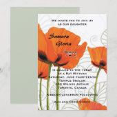 Poppy Bat Mitzvah Uitnodiging (Voorkant / Achterkant)