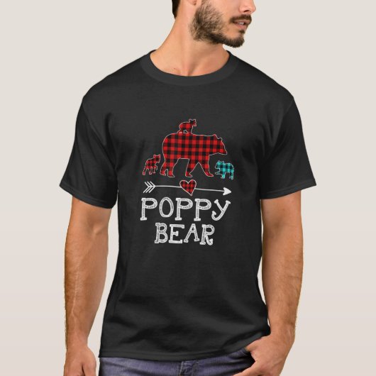 Poppy Beer Kerstmis Pajama Red Pset Buffalo T-shirt (Voorkant)