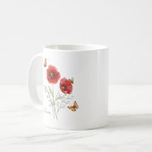 Poppy Birth Month Flower Koffiemok (Voorkant links)