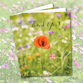 Poppy Blank Inside Bedankkaart