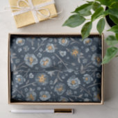 Poppy Blauw Bloemen Patroon Gift Tissuepapier (Geschenk)