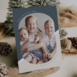 POPPY Blauw Unieke Kerstfoto Familie Feestdagenkaart