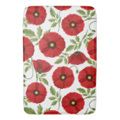 Poppy bloeiende vrolijke zomerbloemen badmat (Voorkant Verticaal)