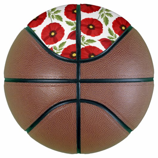 Poppy bloeiende vrolijke zomerbloemen basketbal (Rechts)