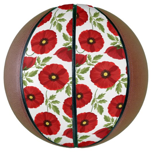 Poppy bloeiende vrolijke zomerbloemen basketbal (Verticaal)