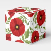Poppy bloeiende vrolijke zomerbloemen bedankdoosjes (Voorkant Zijde)