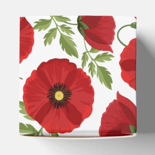 Poppy bloeiende vrolijke zomerbloemen bedankdoosjes (Bovenkant)