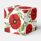 Poppy bloeiende vrolijke zomerbloemen bedankdoosjes (Achterkant)
