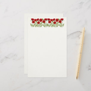 Poppy bloeiende vrolijke zomerbloemen briefpapier