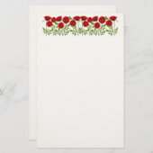 Poppy bloeiende vrolijke zomerbloemen briefpapier (Voorkant / Achterkant)