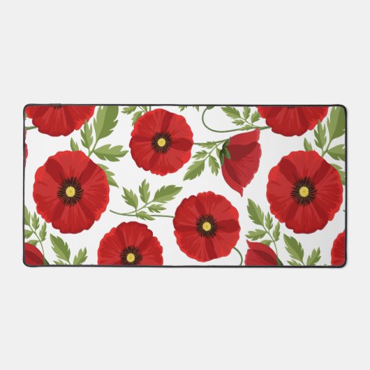 Poppy bloeiende vrolijke zomerbloemen bureaumat (Voorkant)