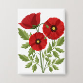 Poppy bloeiende vrolijke zomerbloemen button (Voorkant)