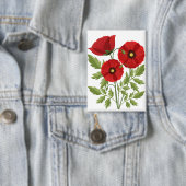 Poppy bloeiende vrolijke zomerbloemen button (Insitu)