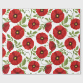 Poppy bloeiende vrolijke zomerbloemen cadeaupapier (Vlak)