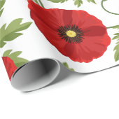 Poppy bloeiende vrolijke zomerbloemen cadeaupapier (Rol Hoek)