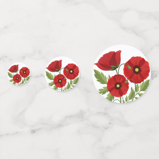 Poppy bloeiende vrolijke zomerbloemen confetti (Achterkanten)