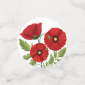 Poppy bloeiende vrolijke zomerbloemen confetti (Kleine voorkant)