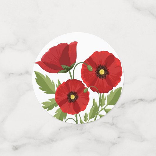 Poppy bloeiende vrolijke zomerbloemen confetti (Kleine voorkant)