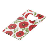 Poppy bloeiende vrolijke zomerbloemen creditkaart flessenopener (Voorkant Gekanteld)