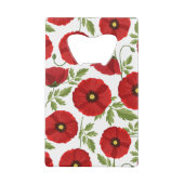 Poppy bloeiende vrolijke zomerbloemen creditkaart flessenopener (Achterkant)