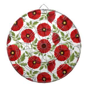 Poppy bloeiende vrolijke zomerbloemen dartbord