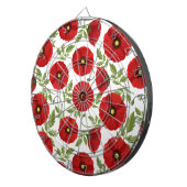 Poppy bloeiende vrolijke zomerbloemen dartbord (Voorkant Rechts)