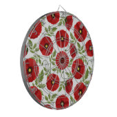 Poppy bloeiende vrolijke zomerbloemen dartbord (Voorkant Links)