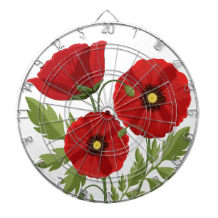 Poppy bloeiende vrolijke zomerbloemen dartbord
