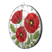 Poppy bloeiende vrolijke zomerbloemen dartbord (Voorkant Rechts)